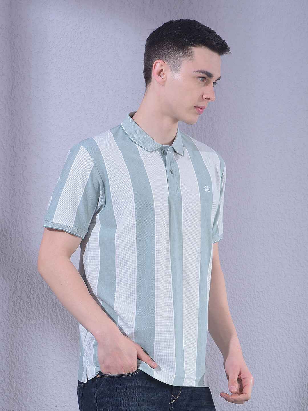 Green Vertical Striped T-Shirt