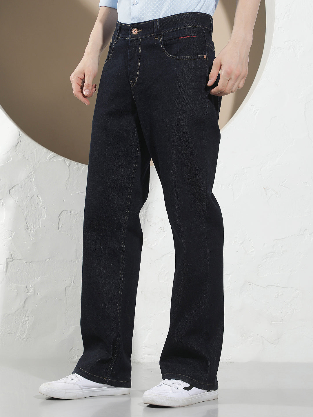 Navy Blue 100% Cotton Baggy Jeans