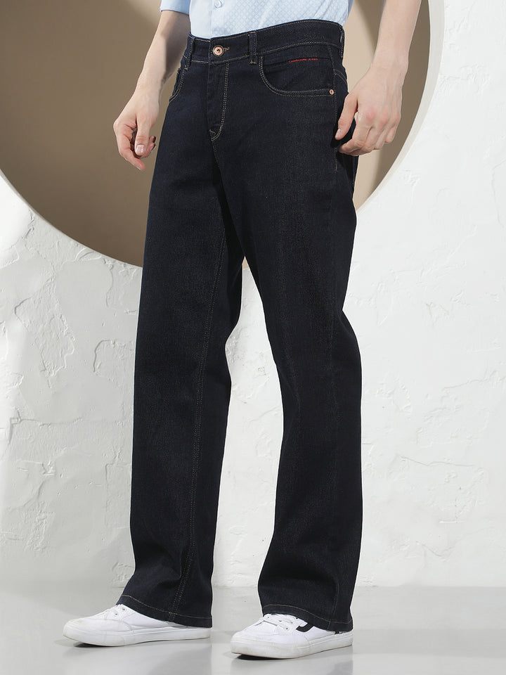 Navy Blue 100% Cotton Baggy Jeans