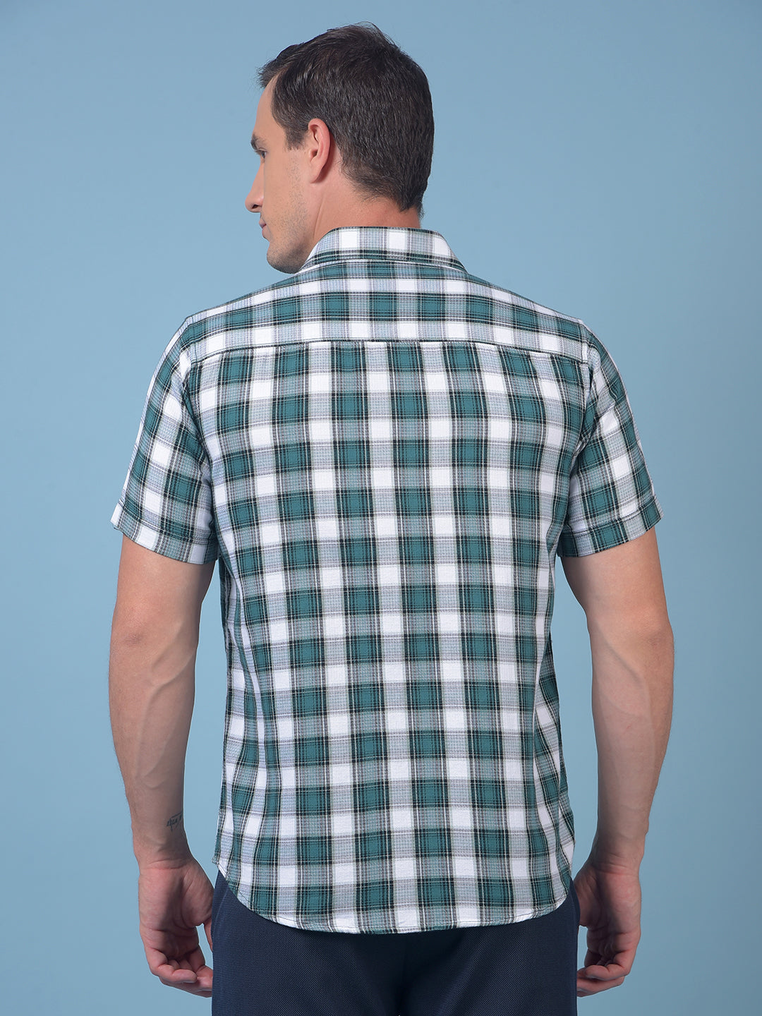 Green Checked 100% Cotton Shirt