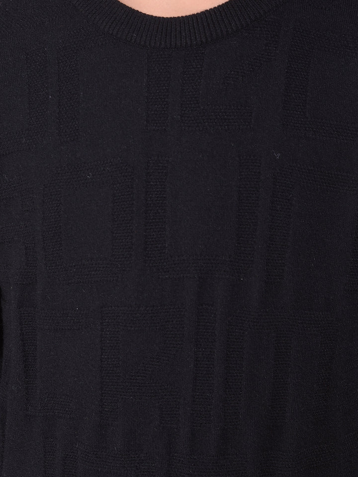 Minimal Black Jacquard Sweater