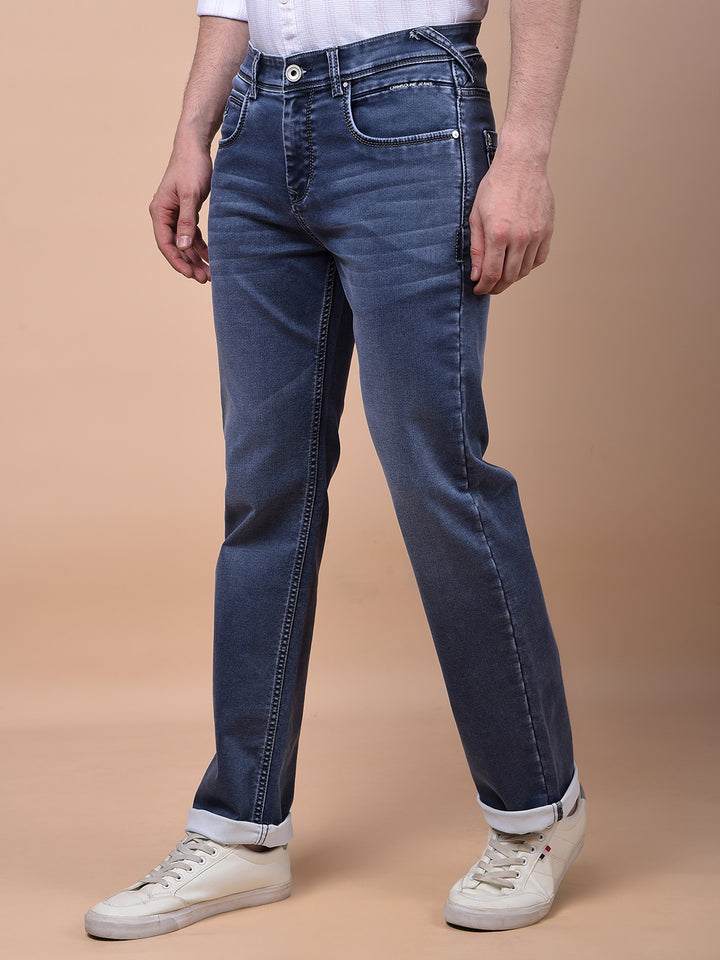 Navy Blue Straight Jeans