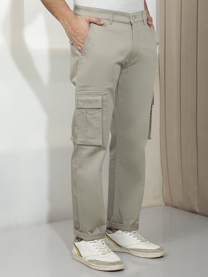 Contemporary Sand Khaki Cargo Trousers