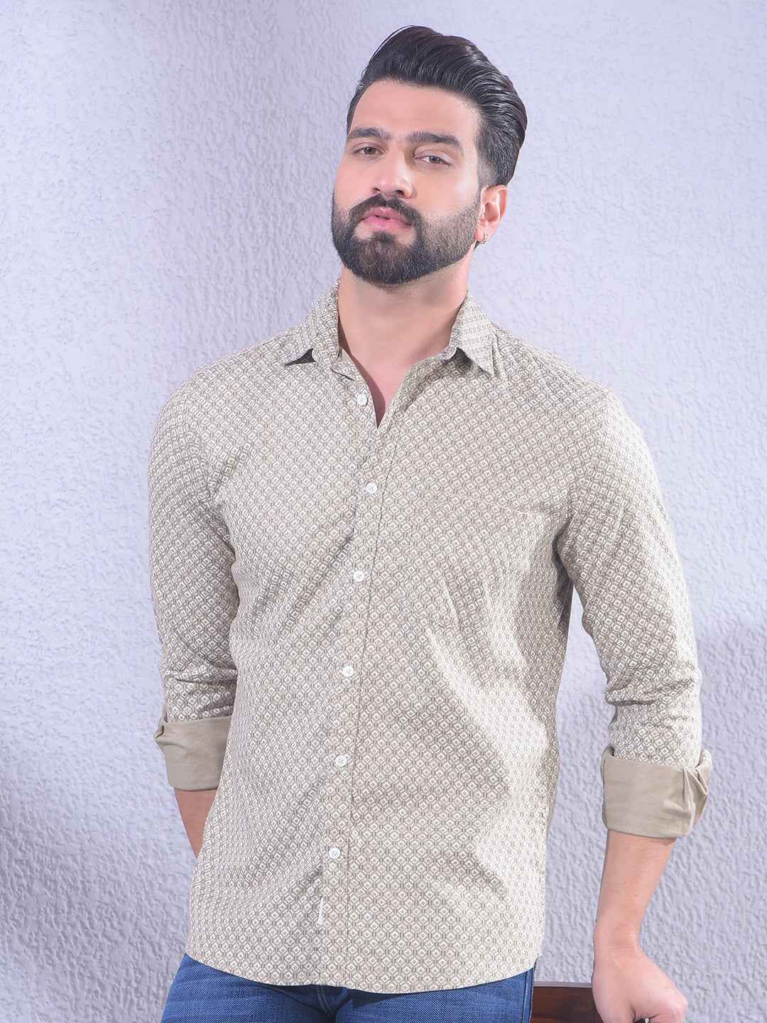 Brown Printed Shirt