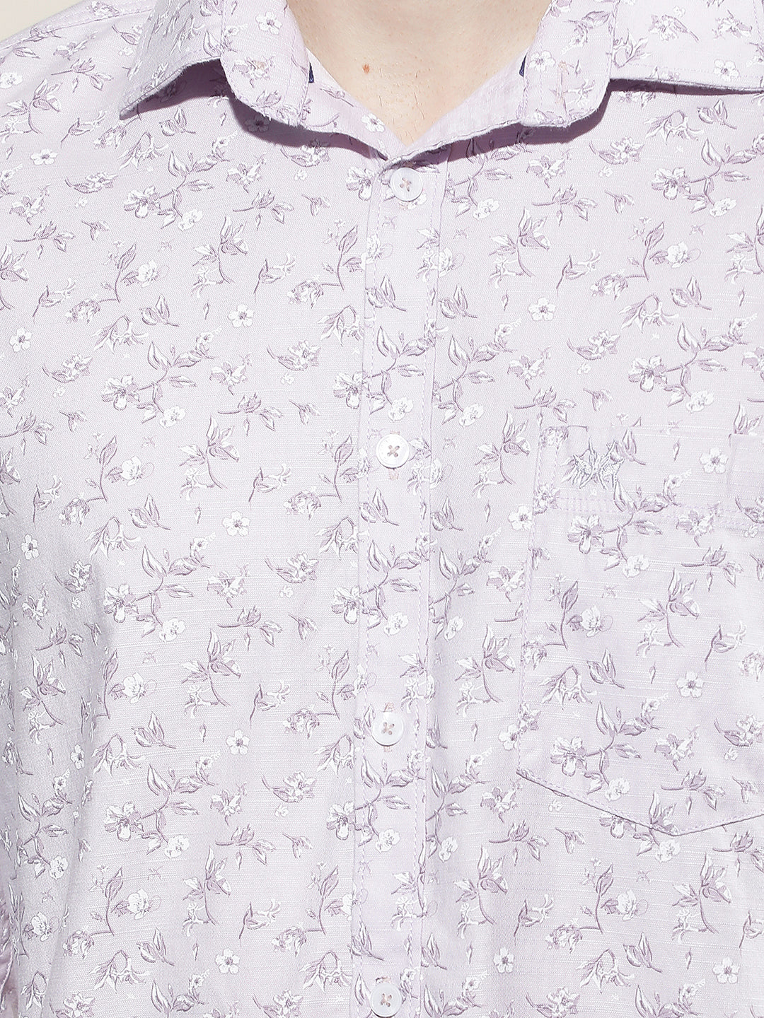 Purple Floral Print Shirt
