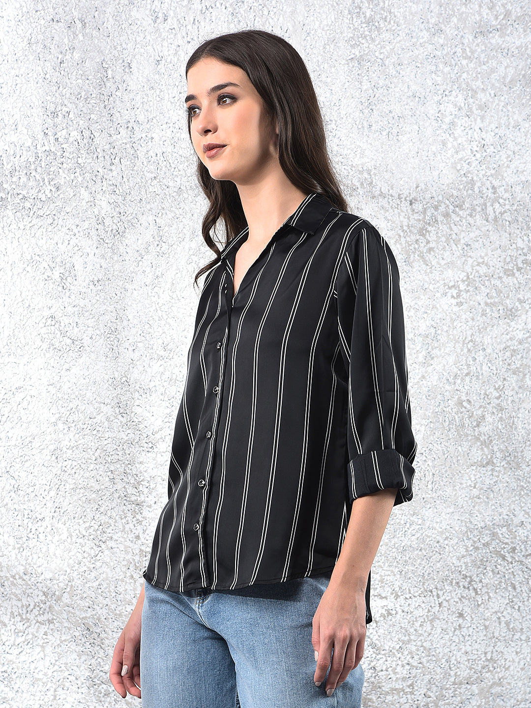 Black Vertical Stripes Shirt