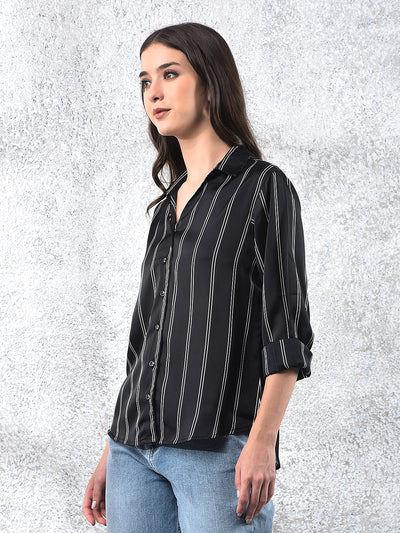Black Vertical Stripes Shirt