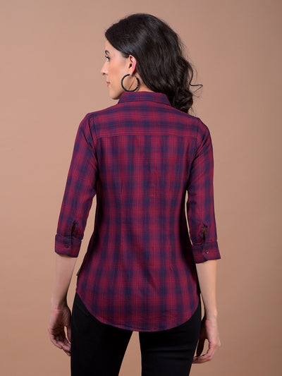 Maroon Checked Shirt