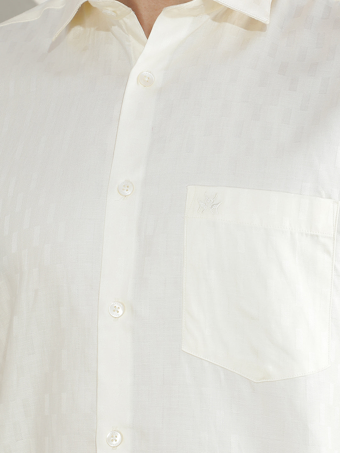 Modern Warm Yellow Jacquard Shirt