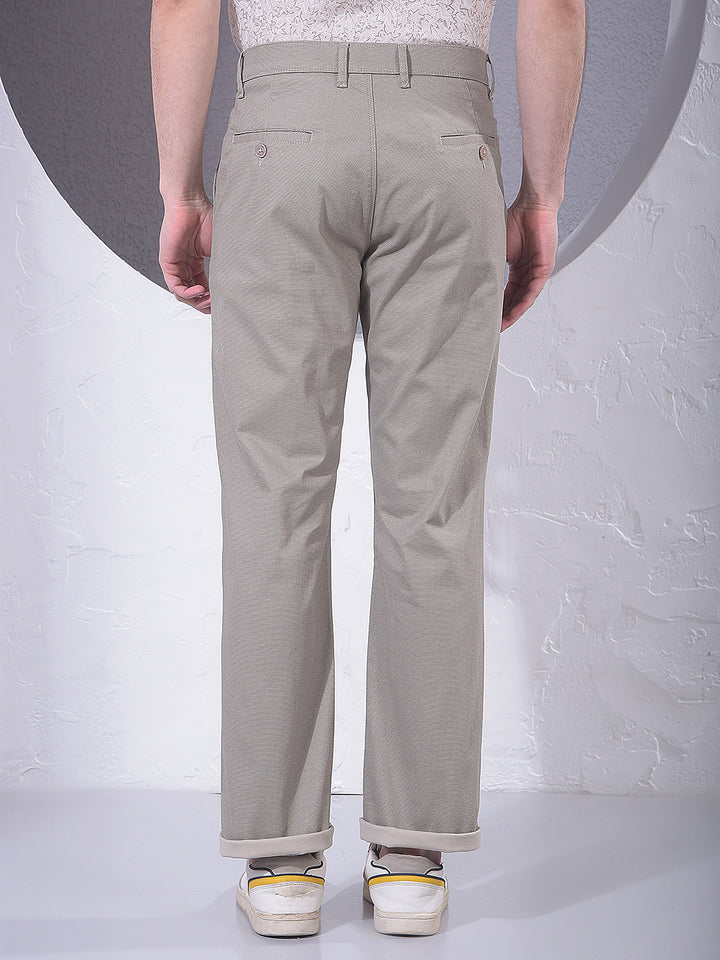 Khaki Straight Knitted Trousers