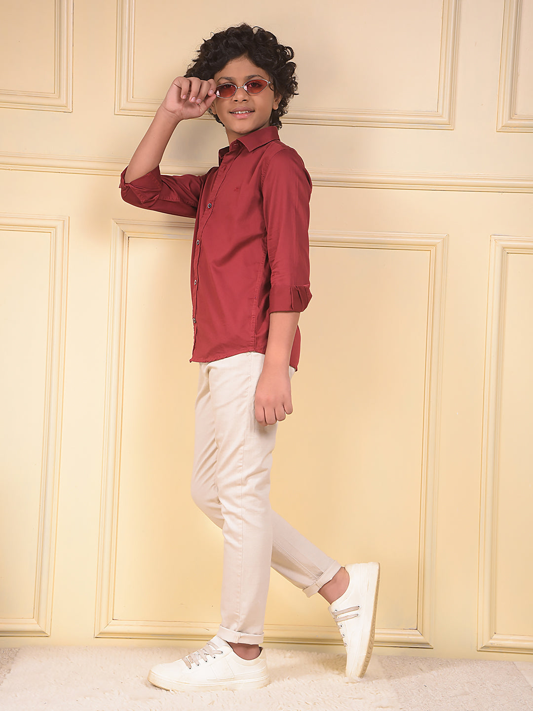 Maroon 100% Cotton Shirt