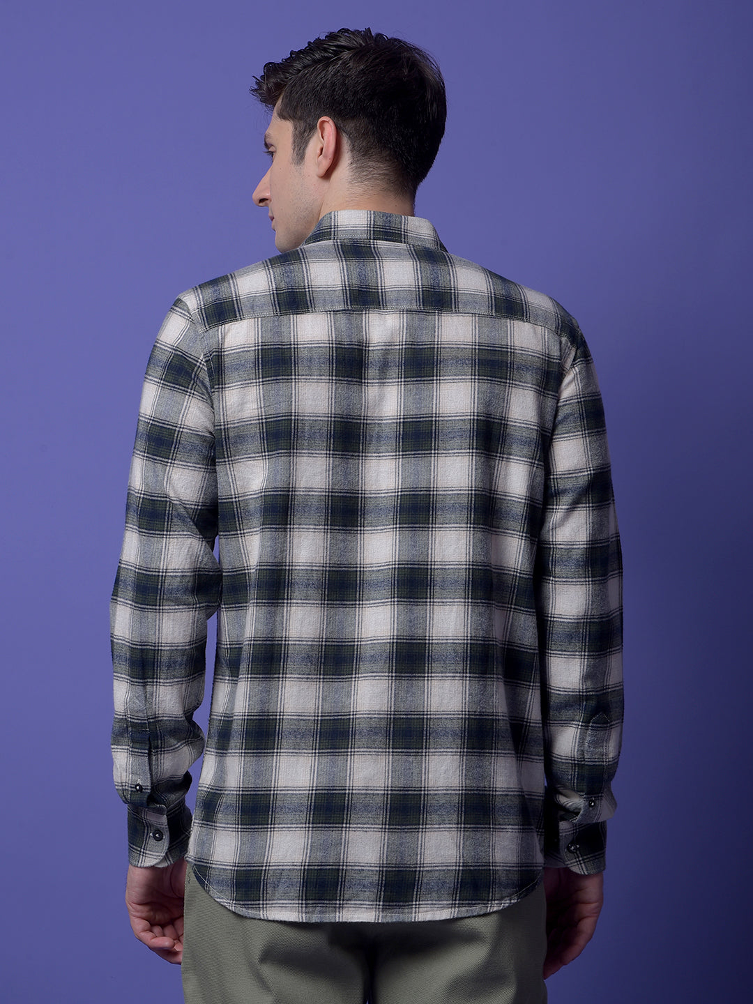 Green Checked 100% Cotton Shirt