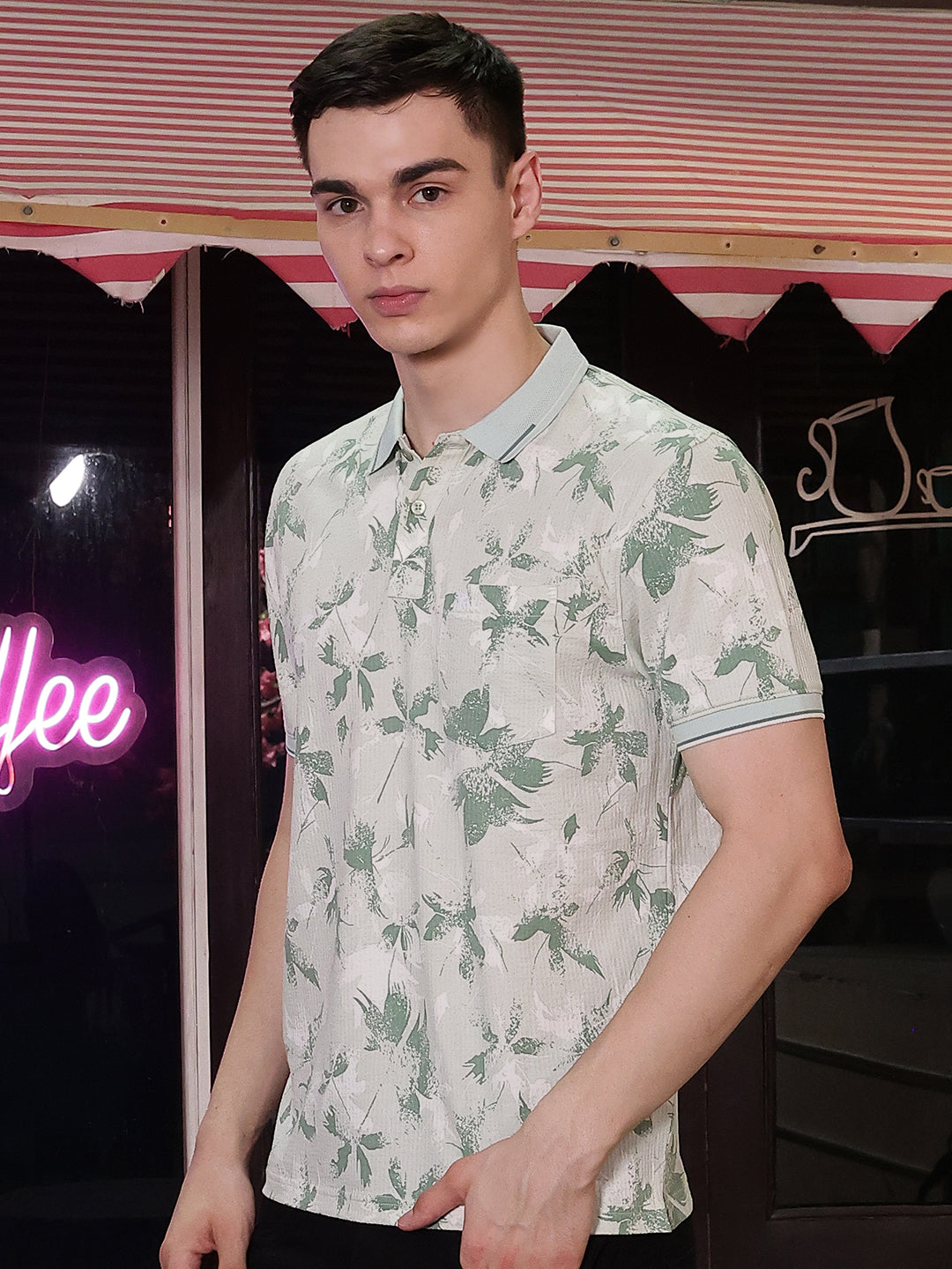 Green Floral Print T-Shirt