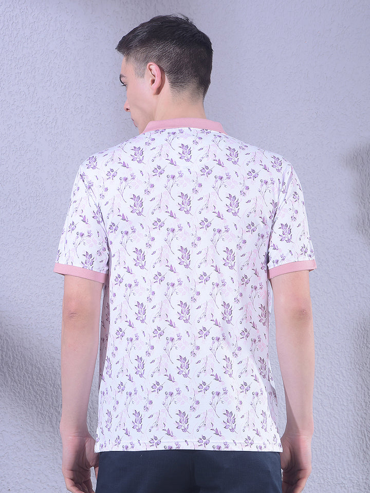 Peach Floral Print T-Shirt