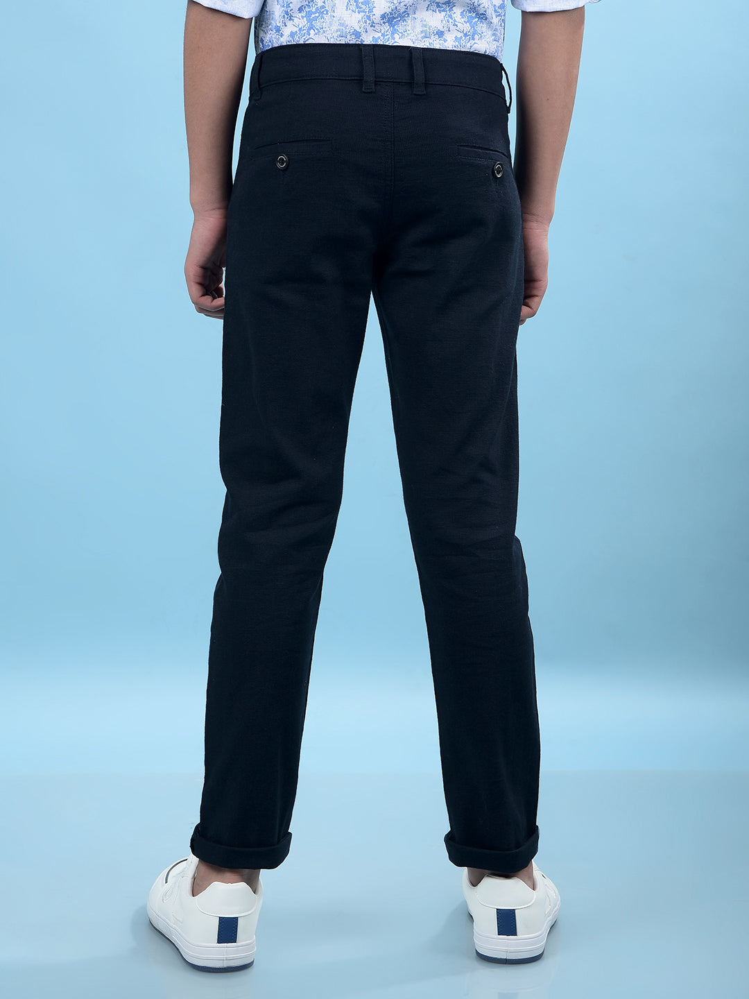 Navy Blue Printed Trousers