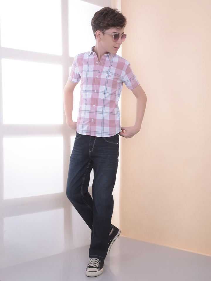 Pink 100% Cotton Checked Shirt