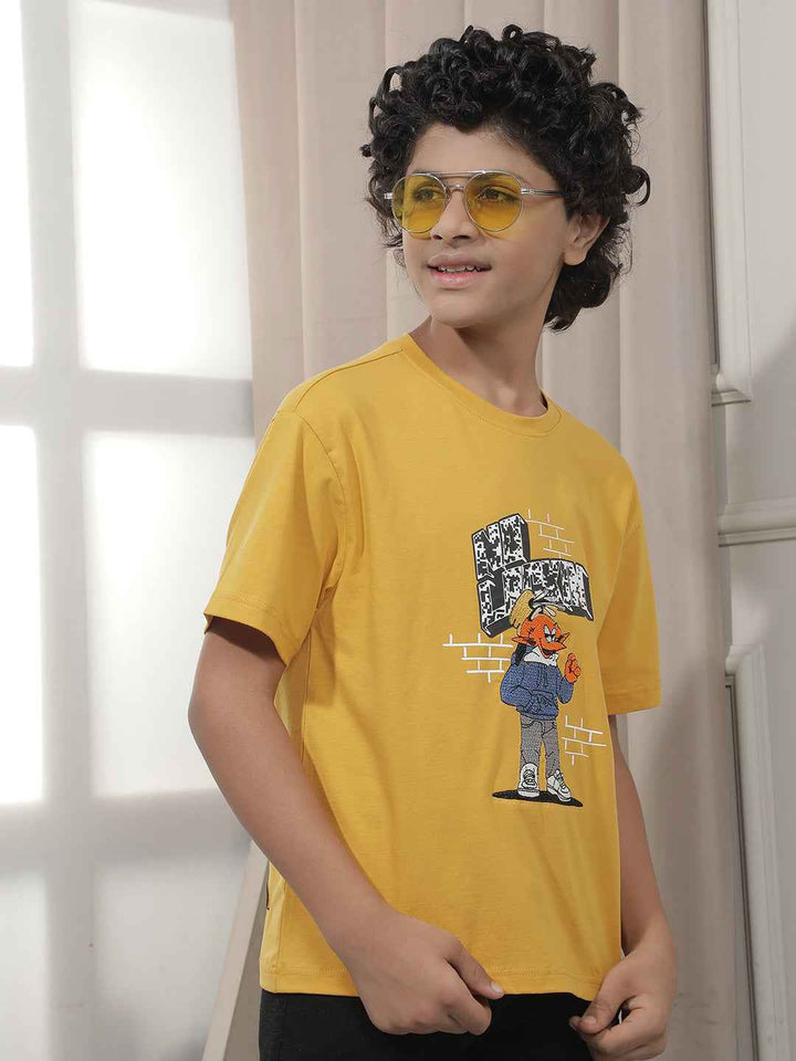 Mustard Graphic Print T-Shirt