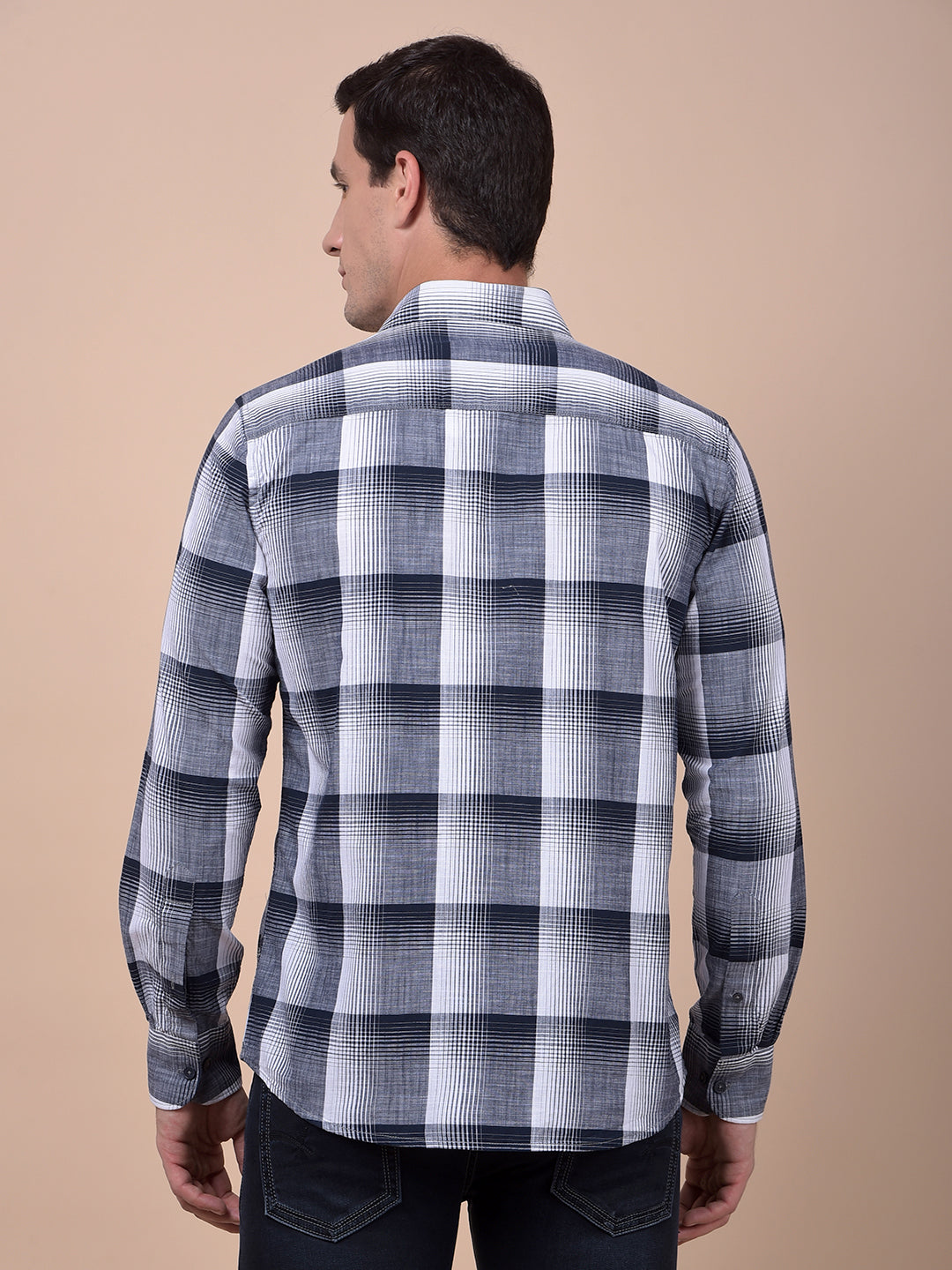 Blue Checked 100% Cotton Shirt