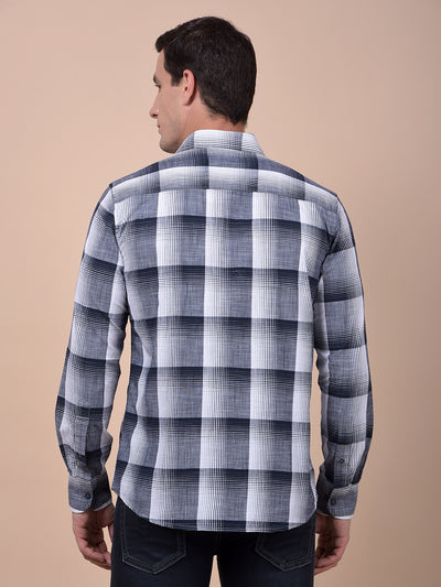 Blue Checked 100% Cotton Shirt