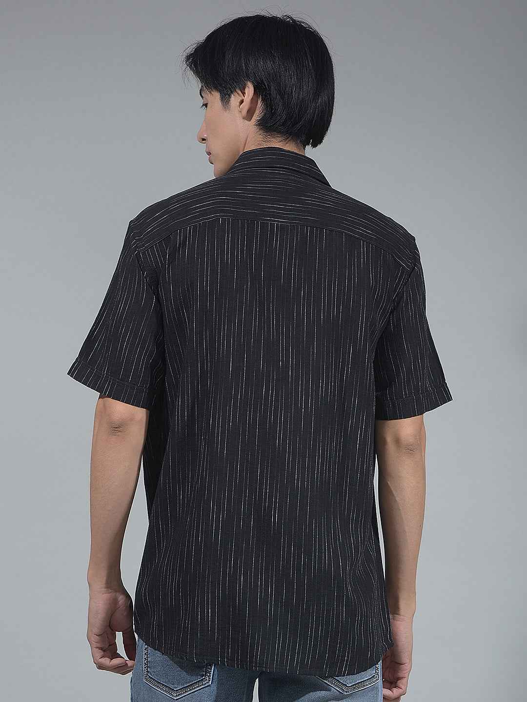 Black Vertical Striped Shirt