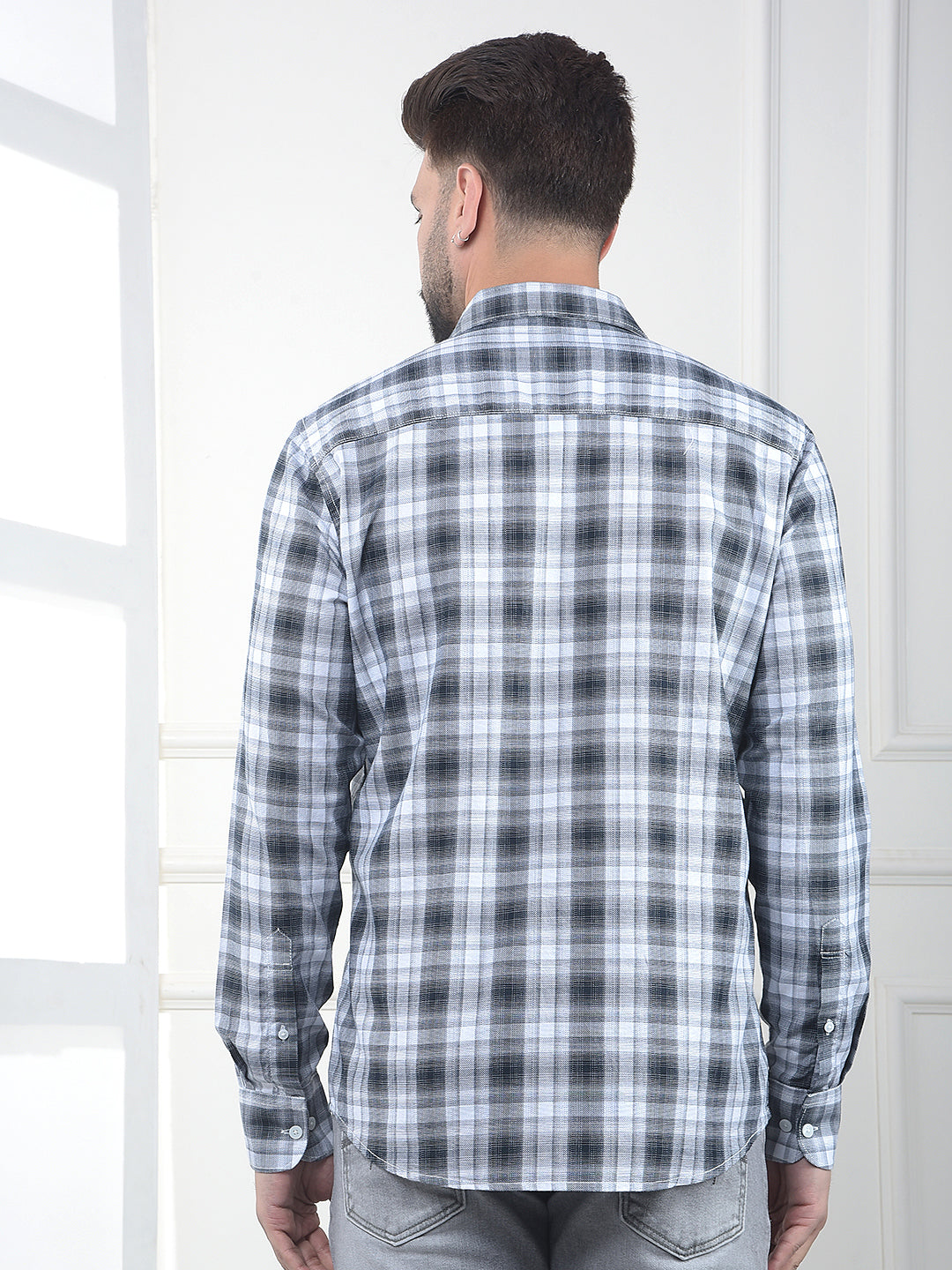 Black Checked 100% Cotton Shirt