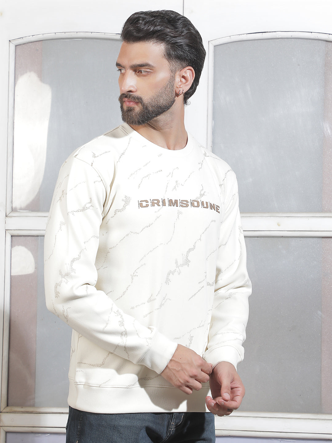 White Graphic Print Sweatshirt
