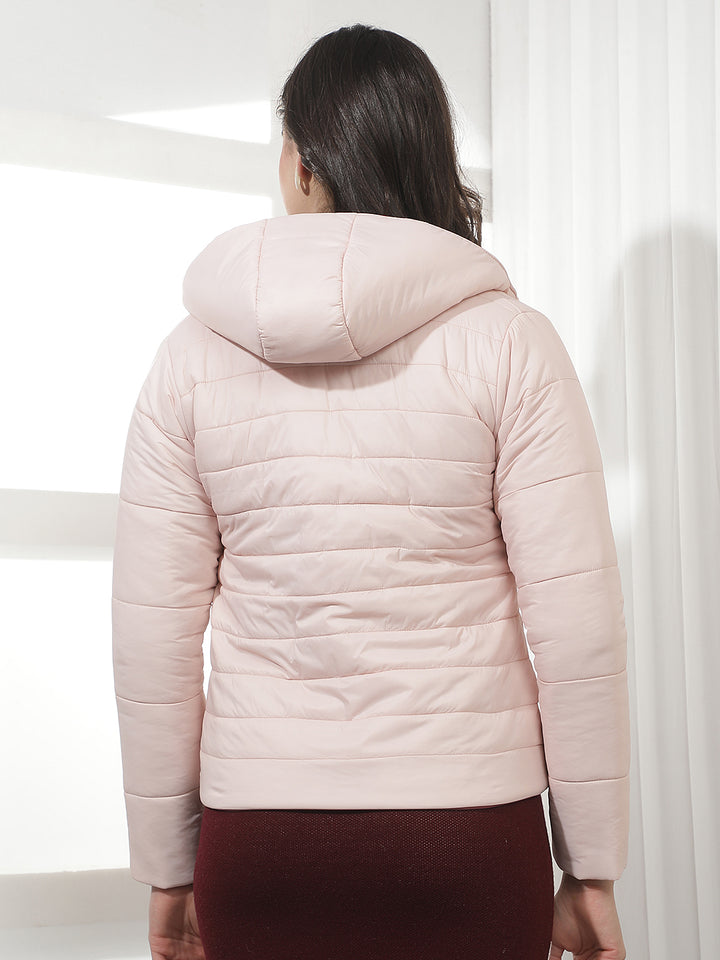 Pink Hooded Puffer Reversible Jacket