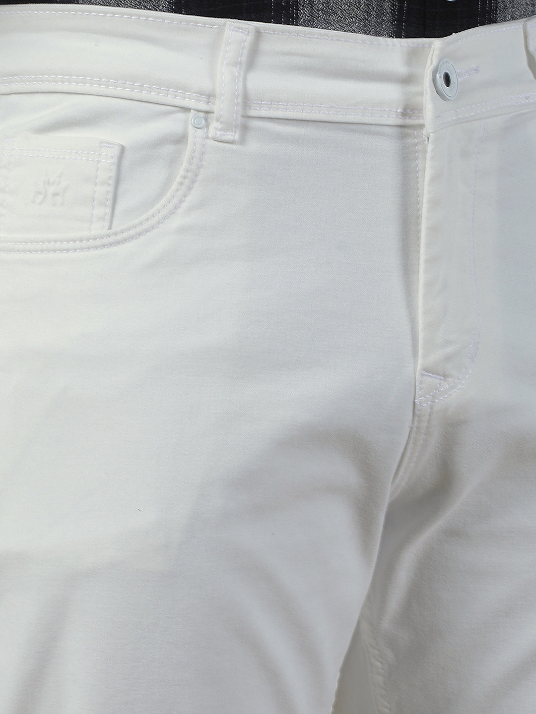 White Cotton Straight Jeans