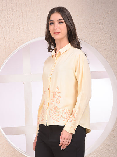 Classy Embroidered Beige Shirt