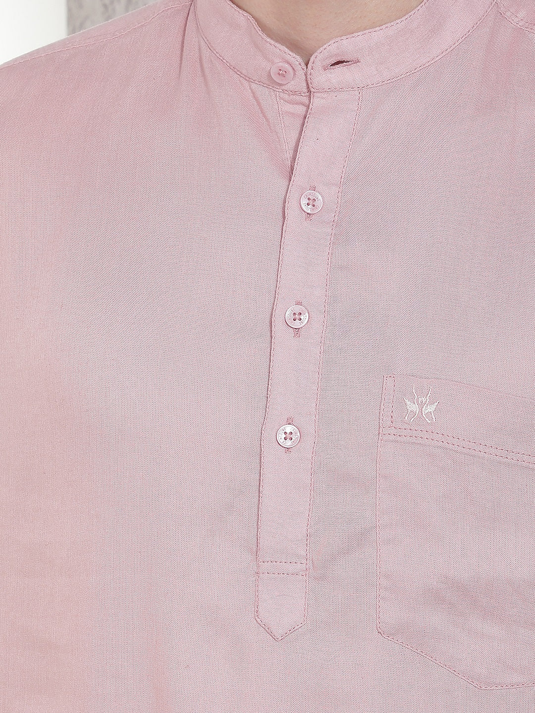 Vibrant Pastels Pink Linen Kurta