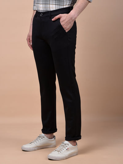 Classic Black Tailored Slim Trousers