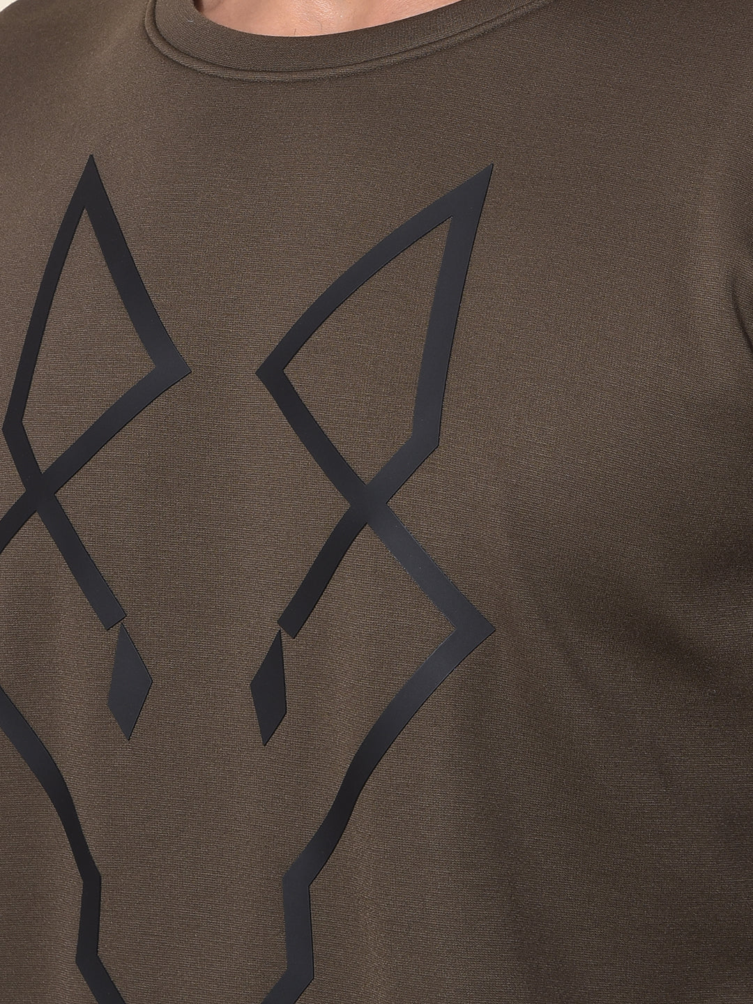 Olive Graphic Print Sweatshirt