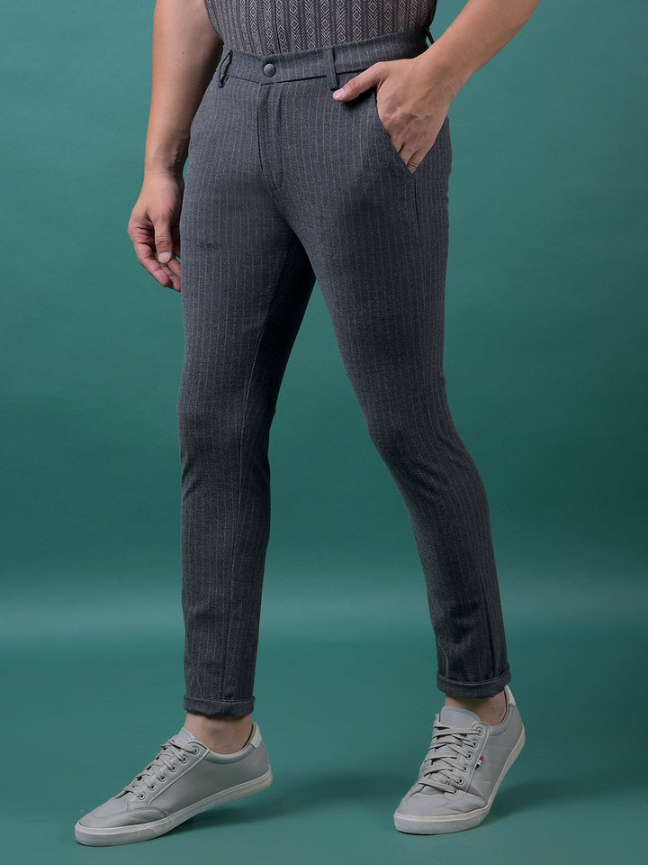 Black Vertical Stripes Trousers