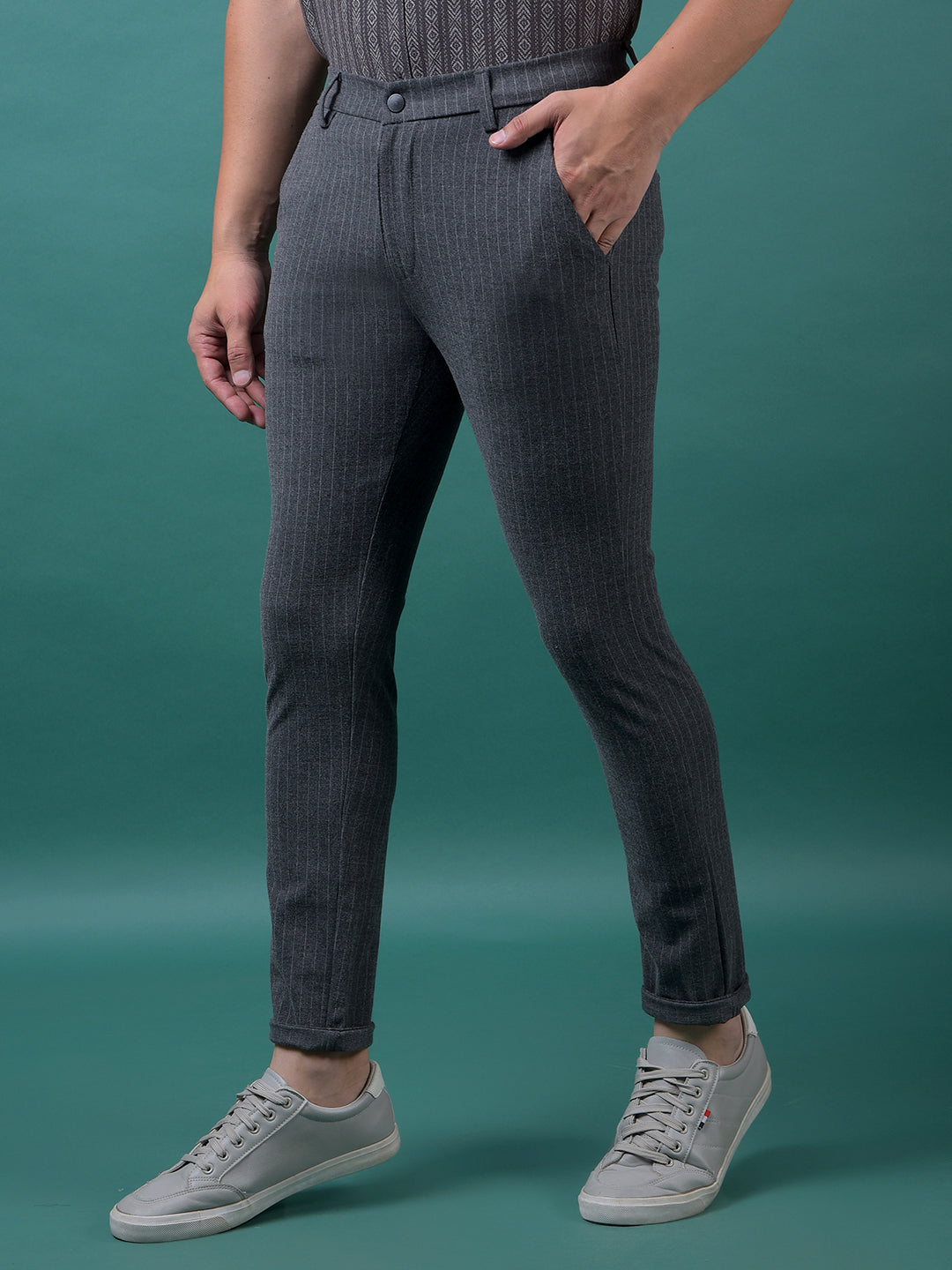 Black Vertical Stripes Trousers