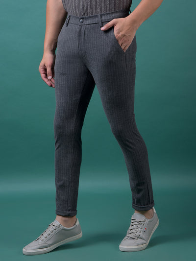 Black Vertical Stripes Trousers