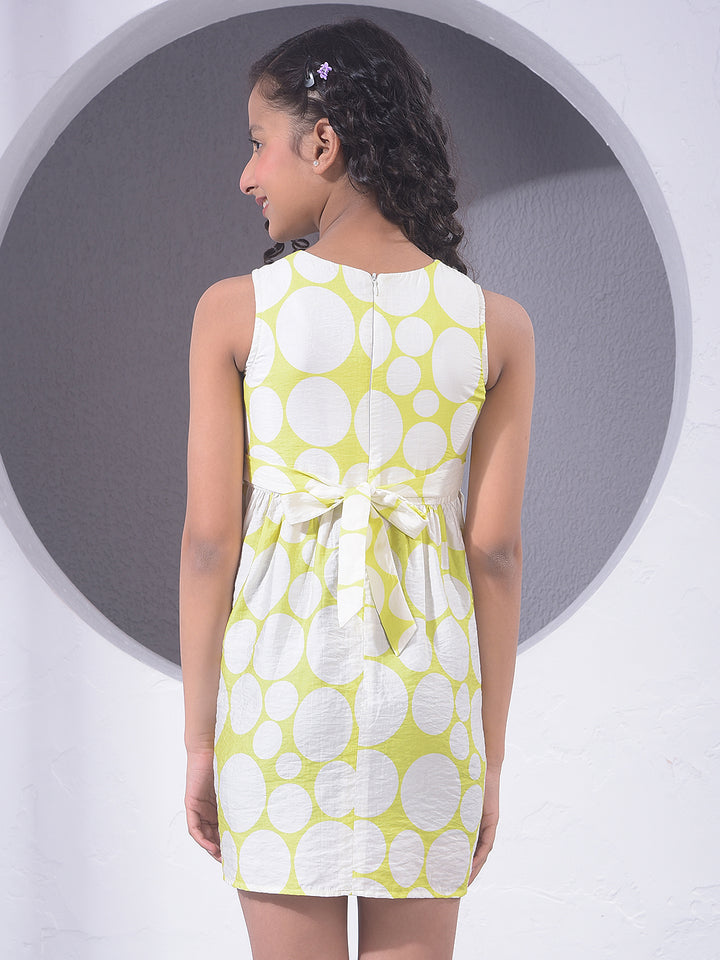 Yellow Polka Dots Sleeveless Mini Dress