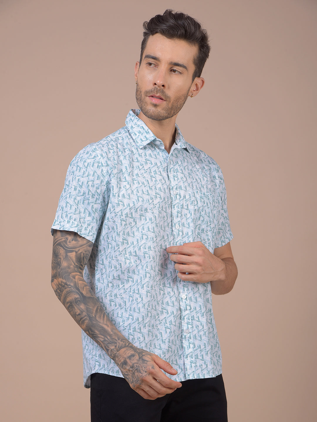 Green Printed Shirt