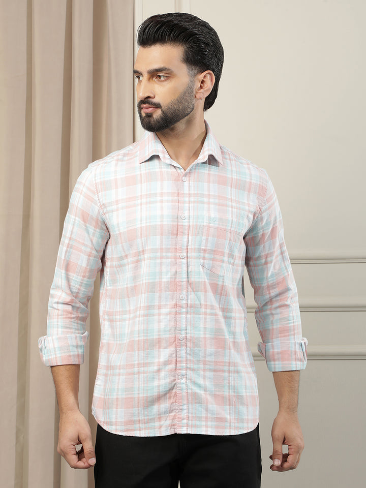 Multi-Color Checked 100% Cotton Shirt