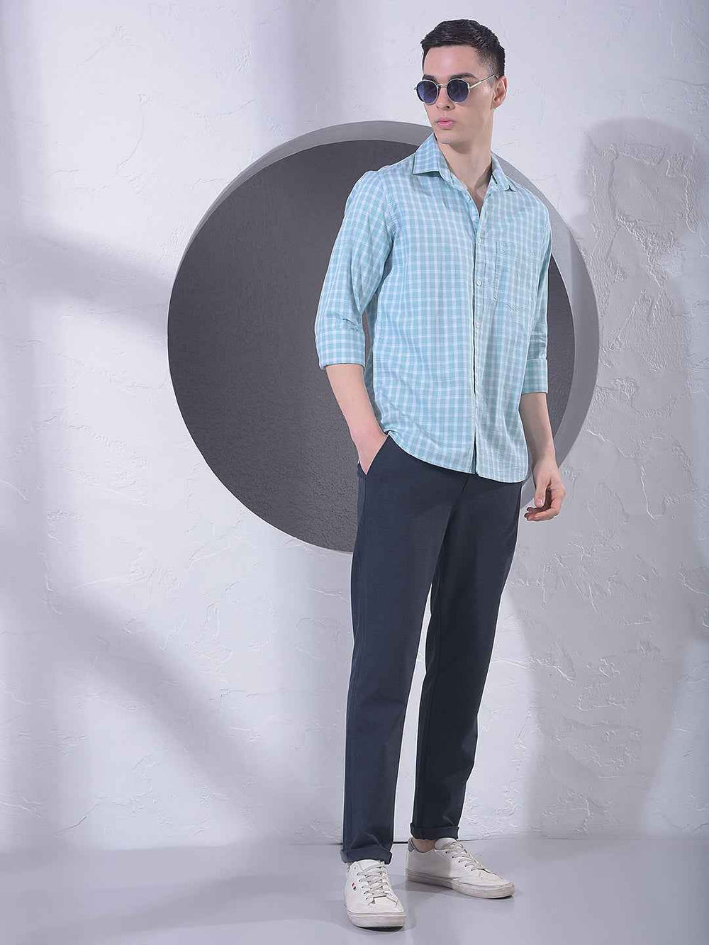 Green Checked 100% Cotton Shirt