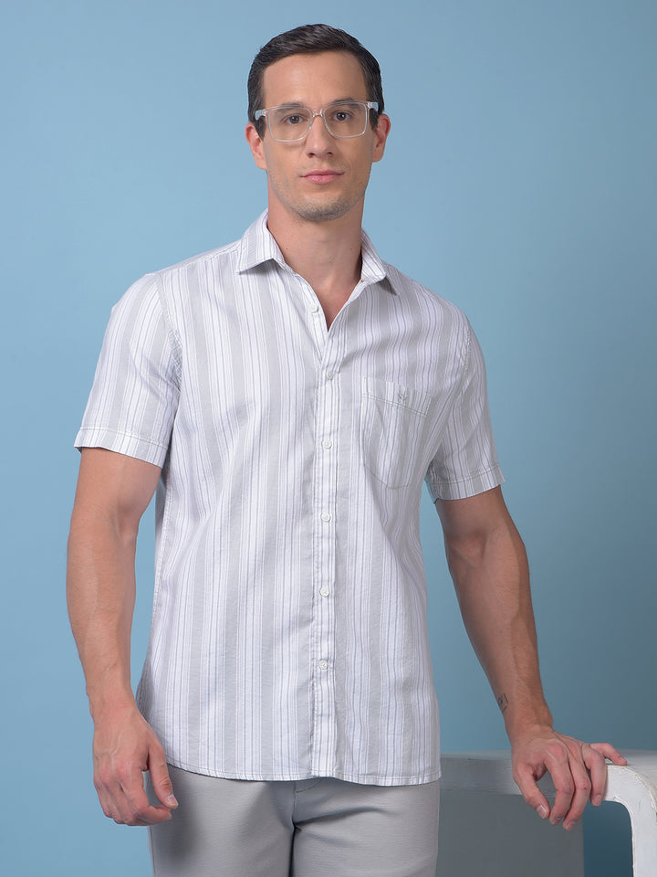 Green Vertical Stripes 100% Cotton Shirt