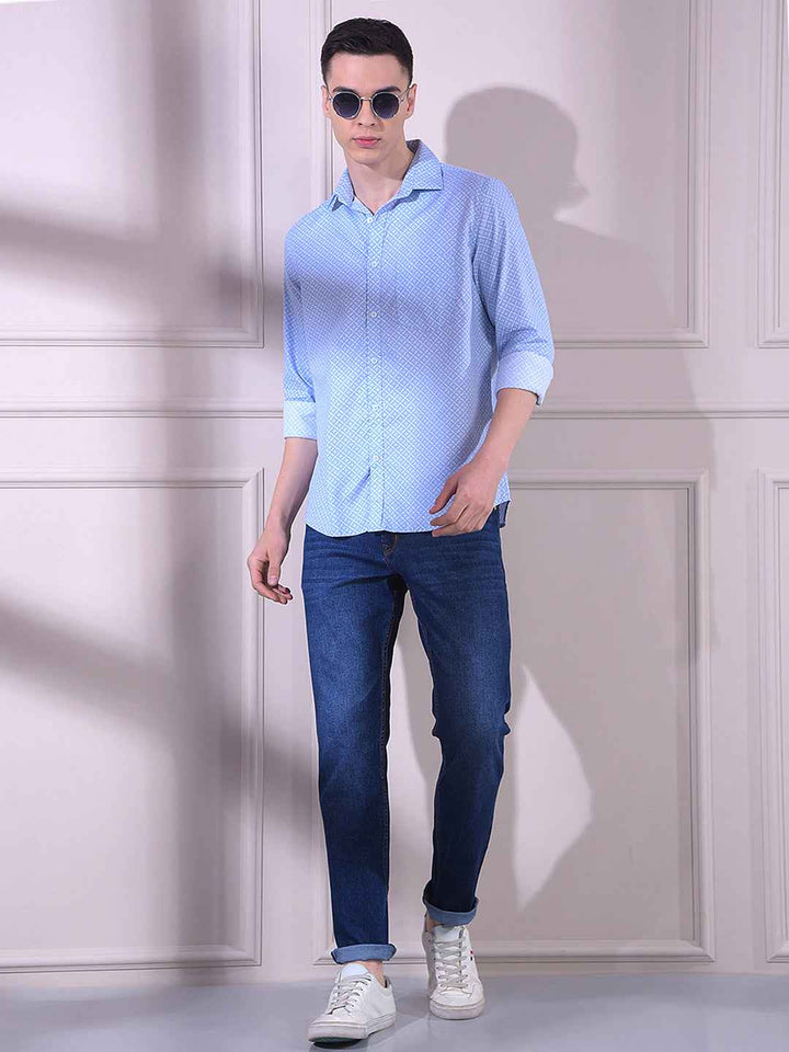 Blue Printed Shirt