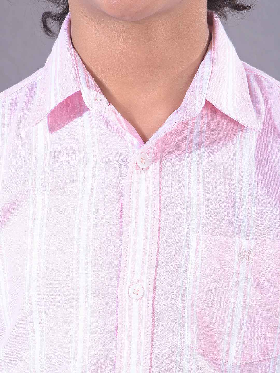 Pink Vertical Stripes 100% Cotton Shirt