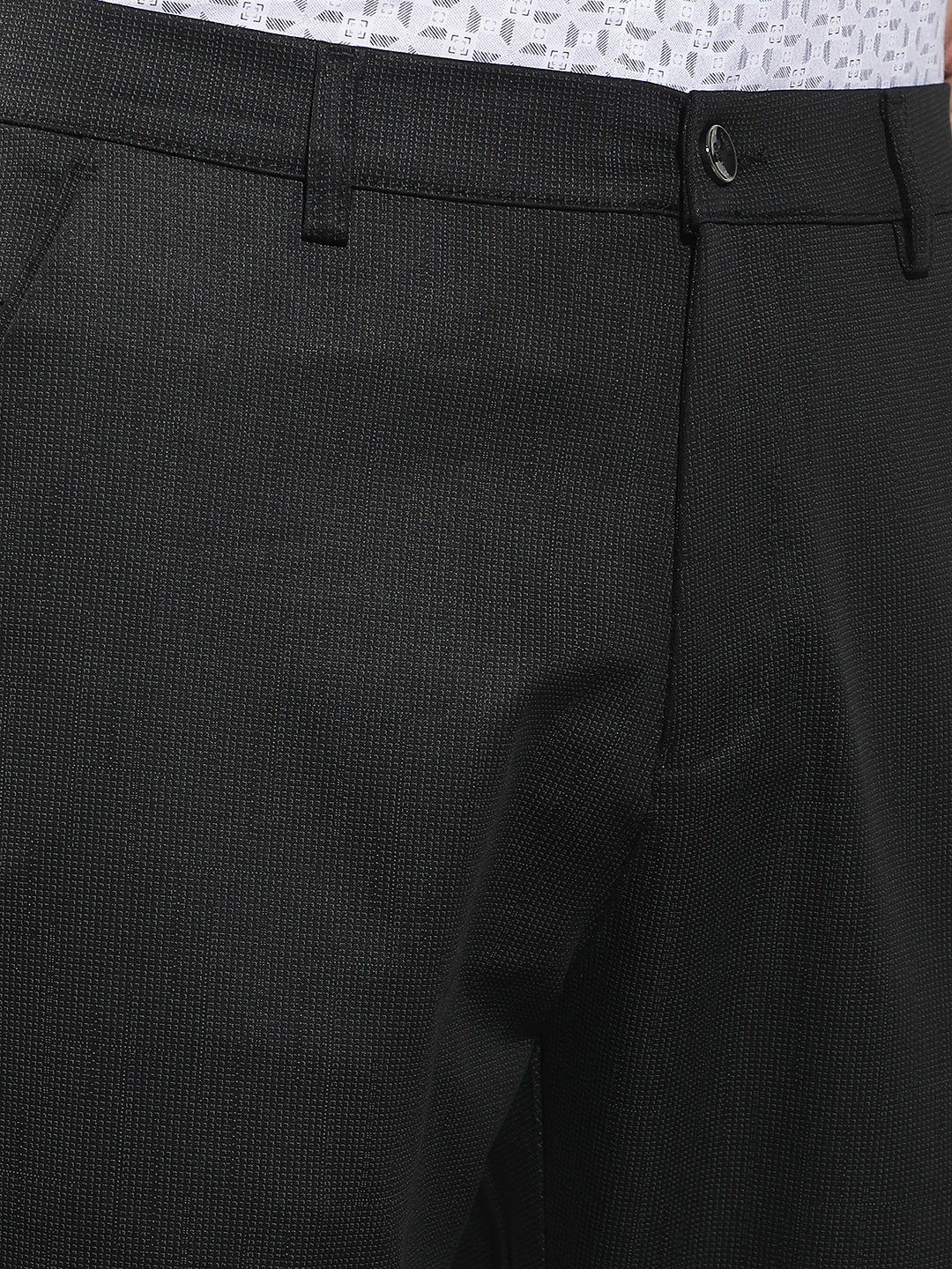 Sleek Obsidian Black Knitted Trousers