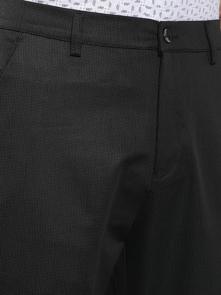 Sleek Obsidian Black Knitted Trousers