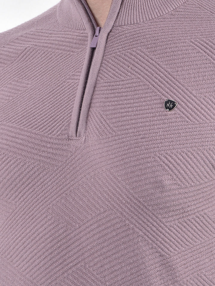 Modern Mauve Textured Sweater