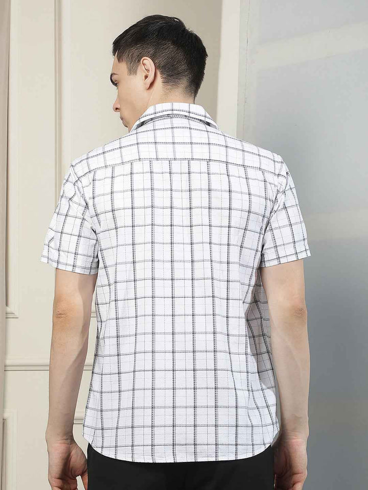 White Checked 100% Cotton Shirt