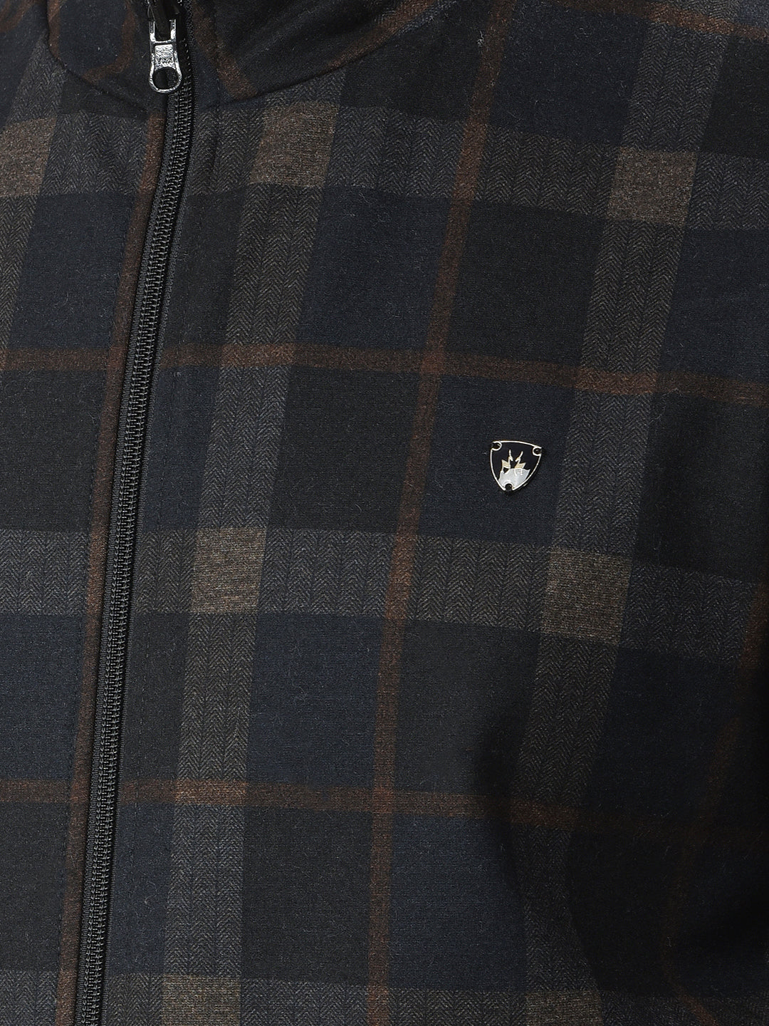 Black Checked Sleeveless Reversible Jacket