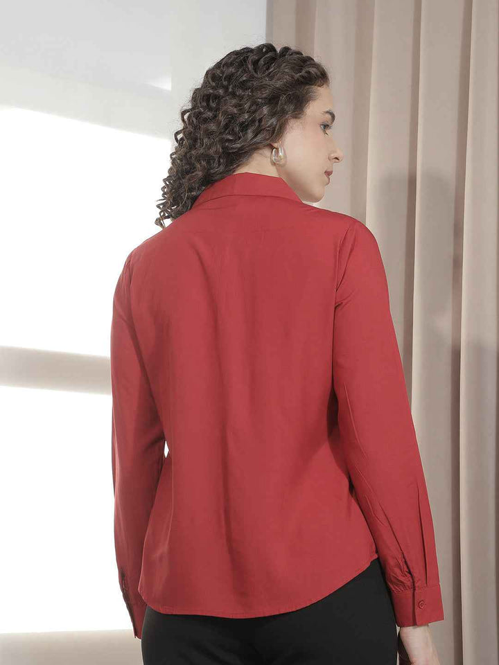 Striking Red Modal Flowy Top
