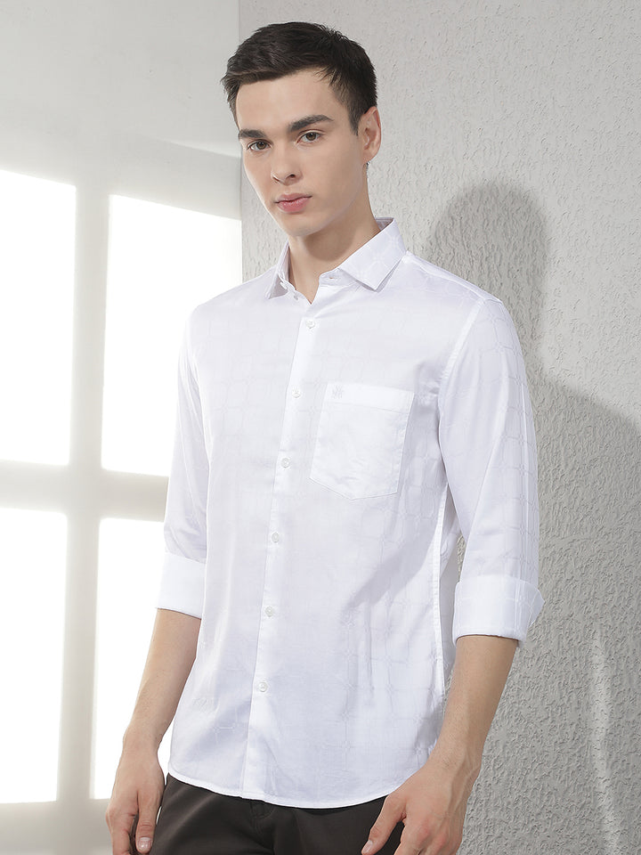 Essential Pearl White Jacquard Shirt