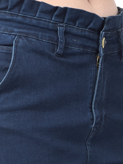 Blue High-Waist Jeans-Women Jeans-Crimsoune Club